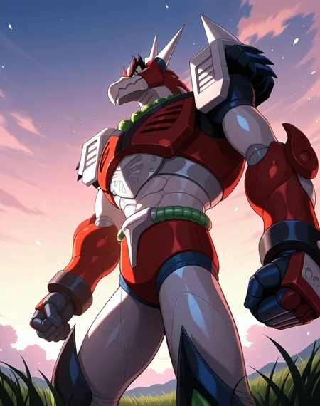 <lora:Magma_Dragoon_(Mega_Man_X)_(Illustrious)_(AD):1.35> Magma Dragoon, reploid, MMX, 
exterior, sky with clouds, grassy valley,
male focus, intense shadows, dynamic shadows, intricate details, attention to details, gradient coloring, bright vivid colors, robot, bent leg, glossy metal body, dragon, cowboy shot, abs, side view, 
BREAK very awe, masterpiece, best quality, amazing quality, very aesthetic, highres, absurdres, photographic realism, 8K CGI render,
EZRealPONYXL, zPDXL, Smooth Quality, lazynsfw,