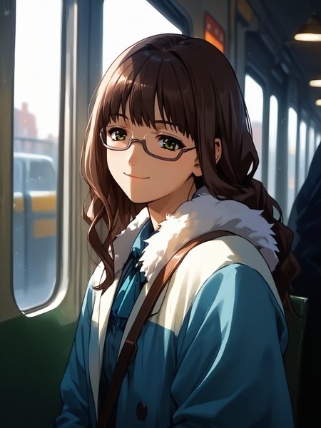 (upper body, solo focus:1.2) <lora:happy_tentacle-hikaru-v0.2-000030:1>, ht_hikaru, glasses, under-rim eyewear, (petite:1.2), <lora:Shed_The_Skin's StS_age_slider_v1_initial_release:-1.25> ( (fur trim :1.1) :1.1) ( , , ( :1.2) , seductive smile , :1.1) , indoors, ((dawn :0.6), :0.8), (open window :0.9), (furniture:0.9), , , , , (european architecture :0.9), train interior, alley, formal ( :0.8) score_9, score_8_up, score_7_up, score_6_up, score_5_up, score_4_up, ( [(realistic, photorealistic:1.3):(realistic:1.2):12] [(3d:1.2)::10] :1) <lora:LUUNA's Lunas-NijiJourney-SDXL-B2:0.35>, nijijourney <lora:prgfrg23's Counterfeit-V3.0 Style SDXL_LoRA_Pony Diffusion V6 XL:0.5> <lora:mfcg's mfcgXL:0.12> <lora:reweik's gyokai(himehajime)_PonyXL_style_v01:0.14>