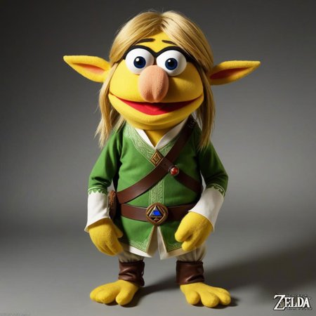 link from the legend of Zelda as a muppet