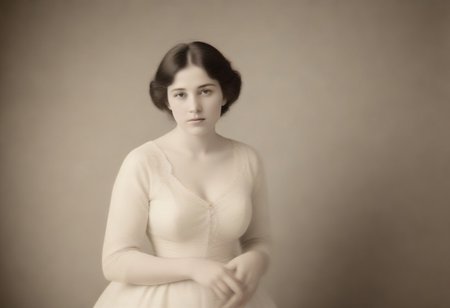 old picture of a woman in love
sepia