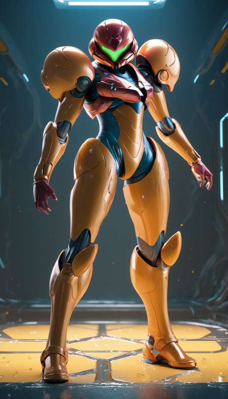 Cinematic scene, hero view, Samus Aran <lora:samus_aran_xl_v1:1>, action pose, detailed background, masterpiece, best quality, high quality, highres, absurdres, (Extremely Detailed Oil Painting:1.2), glow effects, godrays, Hand drawn, render, 8k, octane render, cinema 4d, blender, dark, atmospheric 4k ultra detailed, cinematic sensual, Sharp focus, humorous illustration, big depth of field, Masterpiece, colors, 3d octane render, 4k, concept art, trending on artstation, hyperrealistic, Vivid colors, extremely detailed CG unity 8k wallpaper, trending on ArtStation, trending on CGSociety, Intricate, High Detail, dramatic, absurdes