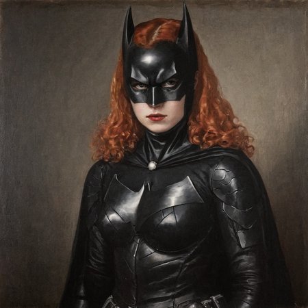 Painting of detailed realistic Batwoman imperial style portrait  AH_Titian   <lora:Paintings_by_Titian_-_Venetian_Renaissance:1>