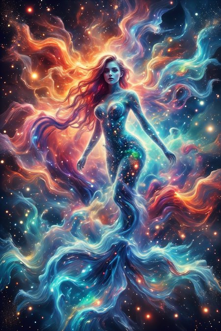 A beautifully rendered image of a surrealistic mad-nbla mermaid, with flowing hair and tail, surrounded by starry skies, intricate patterns, highly detailed, magical
<lora:aura_v2_beta2:0.5> auralora
<lora:Space-flux:0.65> noc-space,
<lora:aidmaGLOWV4wc:0.5> aidmaGlow,
<lora:edgy_fashionista_flux_ntc_v2:0.5>,
<lora:bokeh_flux_ntc:0.5>,
<lora:Dever_Flux_Enhancer:0.5>
<lora:Midjourney_-_SemiReal_Dreams_FLUX_LoRA:0.6>
<lora:Space_Nebula_FLUX:0.5> mad-nbla