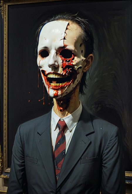 My head is slicing into enigmatic sections with perfect teeth, and my primary symptom is that I have no face, but I must see, internationally recognized oil painting by the master, sold at auction for 23 million USD. Expressive powerfully pained expression intermingled with notes of confusion.