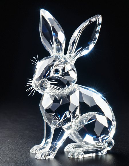 rabbit made from crystal
