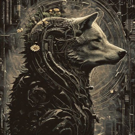 wolf's rain, brown, happy, smile,  detailed, atmospheric, illusion, the flower that dances in the wind, next time in paradise, serene,  <lora:Dark_Anime:0.2> <lora:- SDXL - letitflrsh_let_it_flourish_V1.0:0.4> <lora:The_Dark_Side_Of_The_Future:0.4>