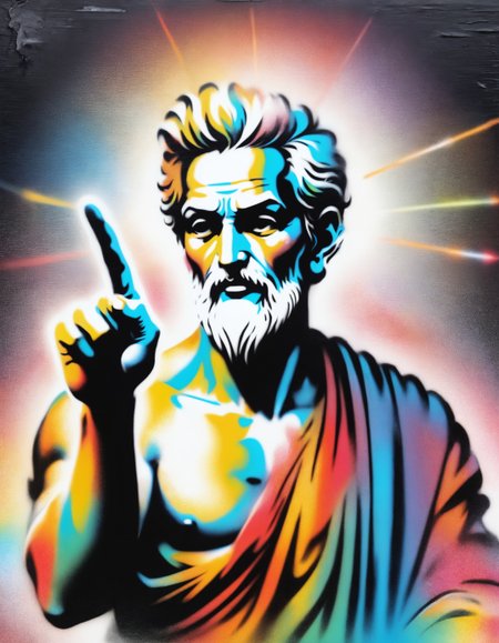 zavy-fzzgrfft, god pointing a finger, screentone, colorful