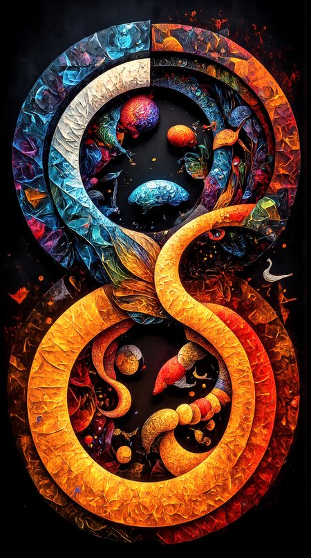 Above and below
right and left
summer, winter, spring, fall
interconnected frenzied opposing interstellar spirals
mobius, tourus
splish, slash, pitter, patter
windswept and winding
growing out of control
centered around contrasting hope 
all will be better and brighter


