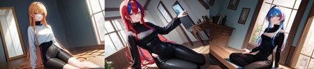 (otherworldly), highly insanely detailed, masterpiece, top quality, best quality, highres, 4k, 8k, RAW photo, (very aesthetic, beautiful and aesthetic), 
1girl, asian female, facing viewer, turtleneck, pants, 
<lora:MM5-v1:0>, blue wall, window, sitting, Magic Mirror Car, MM5, indoors, 
1girl, solo, 
(__lazy-wildcards/char/haircolor__),âââ