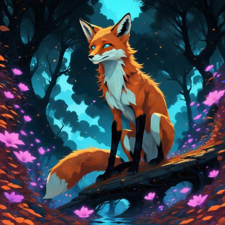 score_9, score_8_up, score_7_up,  fantasy anthro fox,  ethereal, vivid colours, lush, dreamlike, detailed and vibrant, full scene composition, good anatomy, beautiful eyes, mystical, elegant, beautiful, high res, alienworld, flowing ethereal hair, Ethereal Brushstroke
