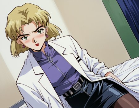 score_9, score_8_up, score_7_up, source_anime,
ritsukoakagi,  <lora:ritsuko-akagi-classic-ponyxl-lora-nochekaiser:1>,
ritsuko akagi, short hair, blonde hair, mole, mole under eye, parted bangs, green eyes,
lipstick, skirt, jewelry, pantyhose, earrings, belt, pencil skirt, labcoat, shirt, purple shirt, turtleneck, zipper,
indoors, bed, bed room, on side, blush, drunk,
cowboy shot, looking at viewer, solo, dutch angle,