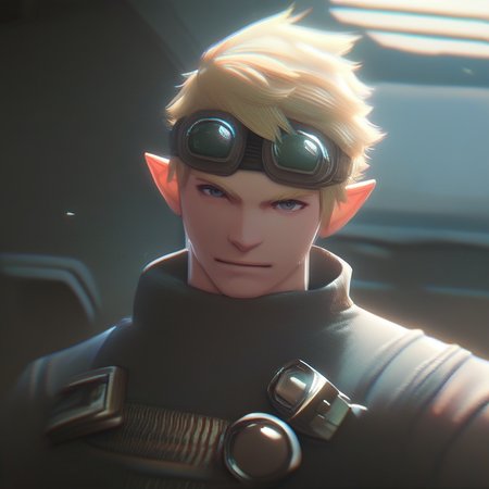 dt_xiv_style, solo, looking at viewer, short hair, blonde hair, 1boy, upper body, male focus, pointy ears, indoors, goggles, elezen, score_9, score_8_up, score_7_up, score_6_up, score_5_up, score_4_up,