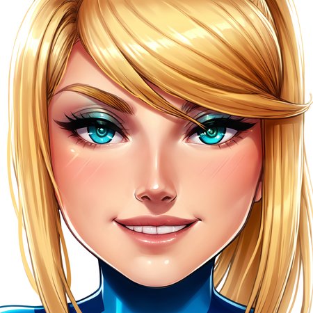 score_9, source_cartoon, 1girl, solo, (portait), close_up, samus, zero suit, smile <lora:detailed_hands:1> <lora:HandFineTuning TOOL:1> <lora:add-detail-xl:3>   <lora:DetailedEyes_V3:1> <lora:detailed_notrigger:1>   <lora:Pinup_Bombshells_Style:1>