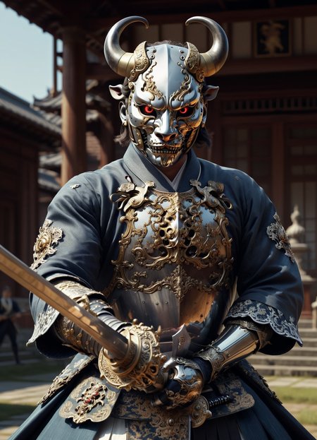 action, attacks, bull mask holds a sword with both hands, ichimonji, GeorgianStyle, High detail, 8k  <lora:Ichimonji:0.7>  <lora:GeorgianStyleLocal:0.7>  <lora:detailed_notrigger:0.8>