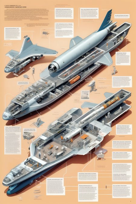 <lora:Isometric Cutaway:1>,Isometric Cutaway - An image illustrating the installation guide for the orbit of the space aircraft carrier. The background showcases a space aircraft carrier installation scenario,with illustrations or pictures demonstrating the correct installation steps. The accompanying text instructions are presented in a clear and understandable manner,assisting users in effortlessly completing the space aircraft carrier installation.
