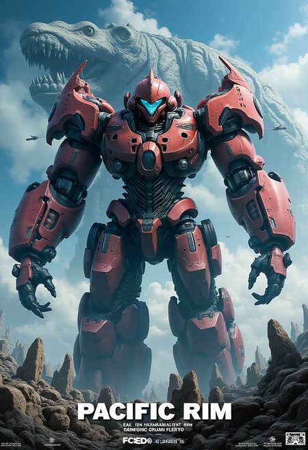 "Pacific Rim: Kaiju Annihilation" text, giant robot, Gypsy Danger, Kaijus, giant monsters, city, sci-fi,Robot,Mech . mvpstrCE style