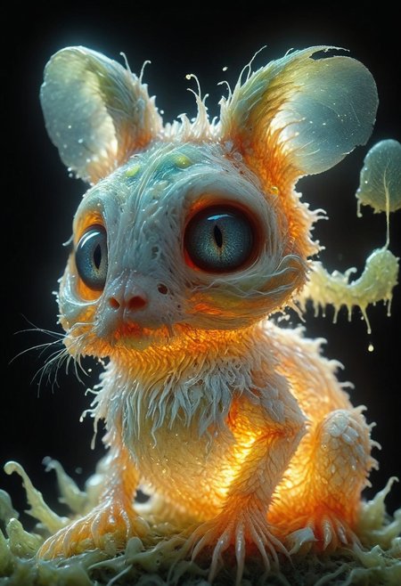 (Micro albino demon rabbit with lethargic sleepy smokey eyes), zkeleton,cute,  ultra detailed macro photography by miki asai,  photography, phosphorescent, cute, a housed mystical stunning,  soft lighting, breathtaking, highly detailed, award-winning,  cinematic still shot,  kodachrome, uhd, canon eos