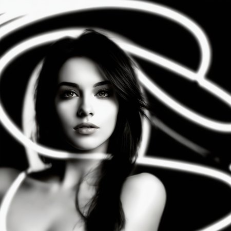 electricity, woman, circle, hair