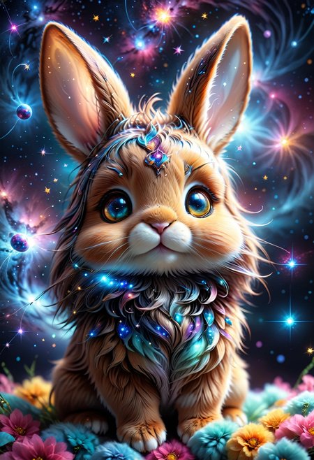 (((videogame_style))), (sharp focus:1.2), lineart, flat color, monochrome, greyscale, depth of field, bokeh, 8k, OLED, 1 baby bunny, being playful, wearing ribbon choker in different colours, different fur, super cute,, The bunny raises its paws towards the viewer, in the galaxy, space bunny lying on a ruffled pillow in the clouds,lluminated by the ethereal glow of cosmic lightning, the light is reflecting shadows on the cute animal, for the viewer, it appears alive, as if a glimpse of its inner sparkle is possible, star sky, peacful and grateful atmosphere, painted hearts, magical atmosphere, close up, (((cuteness overload))), <lora:detailed_notrigger:0.9>, zhibi <lora:zhibi:0.8>, <lora:tweak-detail-xl:0.7> <lora:Jed-Cosmos-sdxl:0.7> Jed-Cosmos