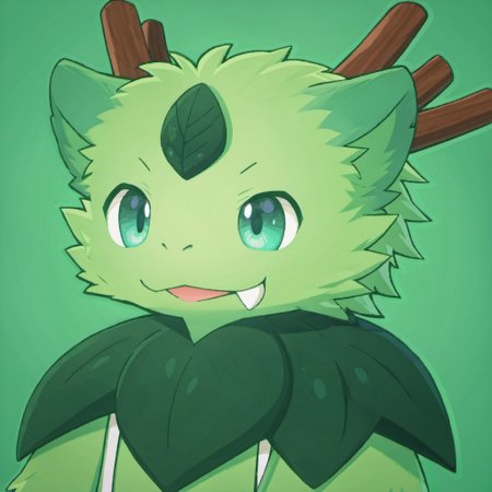 score_9, score_8_up, score_7_up, zPDXL3, ((((sdgs4by zuppu11)))), jinjitsu (hitsuji umino), green theme, 1boy, furry, kemono, cute, solo, fangs on mouth