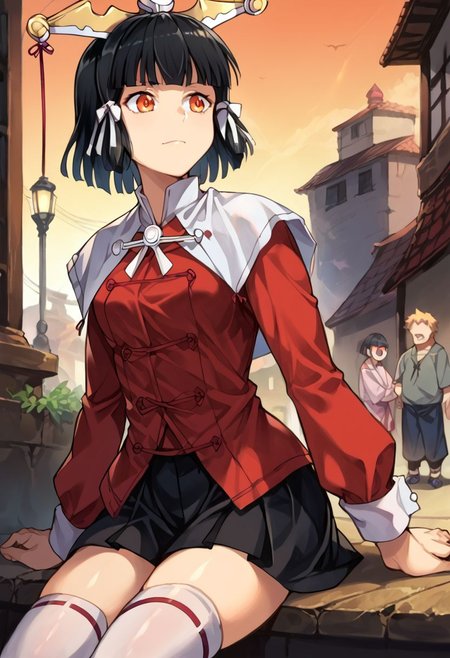 score_9, score_8_up, score_7_up, source_anime,
kuroinukaguya, <lora:kuroinu-kaguya-ova-ponyxl-lora-nochekaiser:1>,
kaguya, black hair, orange eyes, hime cut, short hair,
thighhighs,     pleated skirt, red pants, puffy sleeves, red coat, 1girl, solo, Pink hair, outdoors, cafe, light smile, sitting,(((lustrous skin:1.5,bright skin: 1.5,skin,shiny skin,very shiny skin,shiny body,plastic glitter skin,exaggerated shiny skin,illuminated skin))),(detailed body,(detailed face)),