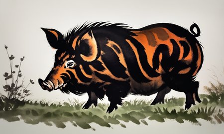 <lora:cipcd_xl-000005:0.9>,a colorful theme cipcd_xl painting,a boar is sitting on the grass,chinese zodiac,no humans,solo,whitebackground,simple background,simple detailed,8K,HDR,UHD,masterpiece,best quality,high resolution,wallpaper
