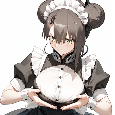<lora:Takeuchi_Takashi_PonyXL_style_v01:1>
<lora:agent.pony:1>
score_9 , score_8_up , score_7_up , source_anime , 
masterpiece , best quality , ultra-detailed , 
BREAK
agent \(girls' frontline\), maid
1girl , woman , huge breasts , light smile , light blush , ((jeanne d'arc (fate)):0.5)  , 
long black hair  , maid dress ,  
Giant Tai Chi