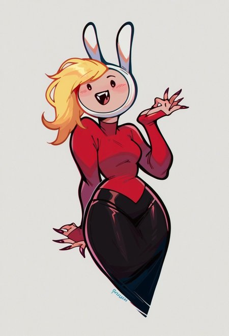 score_9_up, score_8_up, 1girl, solo, Fionna, fionna the human girl,  (((Vampire lord outfit:1)))<lora:Fionna_PDXL:1>