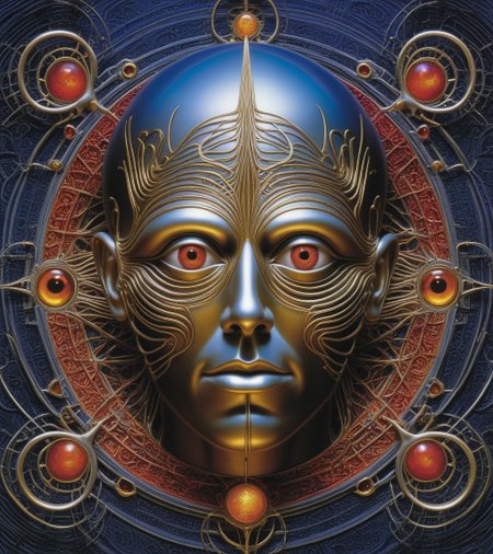Tool Metal album cover, style by Alex Gray, (write text: "TOOL")