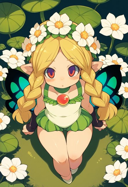 (zPDXL3),
(zPDXLxxx),
simple background, 
1girl (mercedes) <lora:mercedes-PD-1.0:1>, 
mercedes, 
flowers, 
thoughtful, 
cute, 
lily pad, 
from above,