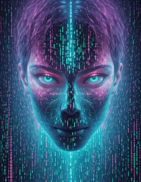 Glitchcore Art Style, detailed, mmatrix-style, silhouette, code, text focus, glitch, digital dissolve, 1boy, dynamic, dramatic, distorted, vibrant colors, glitchcore art style