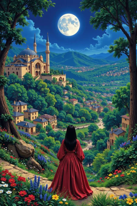 Turkish beautiful  landscape, noon, woman, very intricate, very detailed, sharp, bright, colorful, <lora:Hand v2:0.5> <lora:Anti-Blur:1><lora:Insane Detail Slider:0.25>  <lora:flux.1_lora_flyway_Epic-detail_v2:0.3> <lora:fluxenhancer:0.25> <lora:Anime_style:0.7> anime style