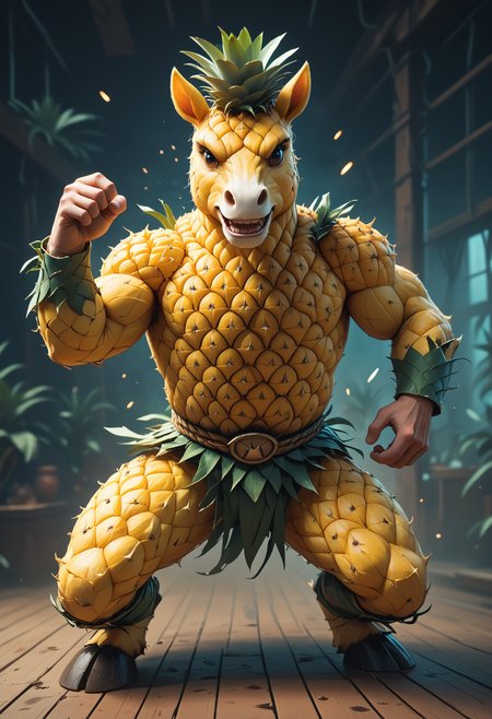 score_9, score_8_up, score_7_up,
Immensely powerful unicorn, super strong horse with a horn, unicorn, action pose, detailed background,
WORLD MORPH PINEAPPLE, PINEAPPLE SLICE