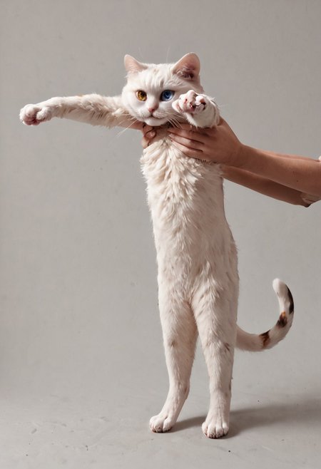 score_9, score_8_up, score_7_up, source_photo, rating_safe, IncrsXLLCM, full body, holding animal, GrubCat, heterochromia, simple background