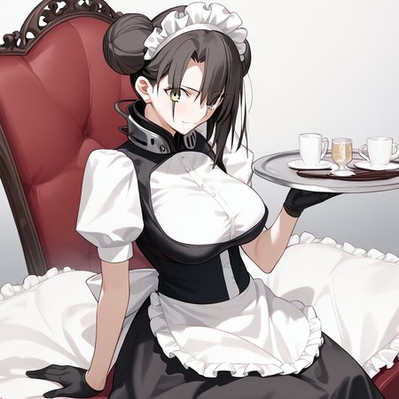 <lora:Takeuchi_Takashi_PonyXL_style_v01:1>
<lora:agent.pony:1>
score_9 , score_8_up , score_7_up , source_anime , 
masterpiece , best quality , ultra-detailed , 
BREAK
agent \(girls' frontline\), maid
1girl , woman , huge breasts , light smile , light blush , ((jeanne d'arc (fate)):0.5)  , 
long black hair  , maid dress ,  
sitting on the chair