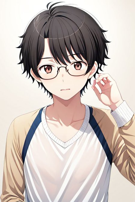 high resolution, solo, best quality, 1Boy, Inaho Kaizuka, Black hair, Brown Eyes, bound, tied up, glasses, first time, raglan, OverallDetail