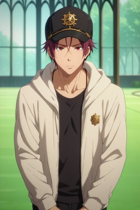 score_9, score_8_up, score_7_up, source_anime, anime screencap, anime coloring, , looking at viewer, , depth of field, 1boy, solo, male focus, <lora:rin_matsuoka_pony:0.98>, rin_matsuoka, , hoodie, golf cap, steampunk, , <lora:sdxl_lightning_8step_lora:1>