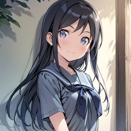 (masterpiece),(best quality),(ultra-detailed),(best illustration),(best shadow),(absurdres),(detailed background),(very aesthetic), ayase aragaki, 1girl, solo, long hair, smile, blush, blue eyes, black hair, looking at viewer, schoolgirl uniform, upper body, skirt,  <lora:Ayase_Aragaki_-_Oreimo:1>