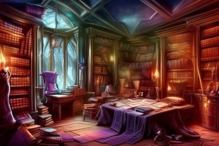 a fantasy bedroom that is also the owner's personal library with books everywhere
FanStu