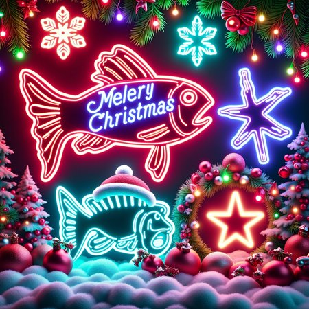 A Neon Christmas Style Chr457m45m3rg3D0nMN3M1C fish
<lora:Chr457m45m3rg3D0nMN3M1CFlux:0.9>
