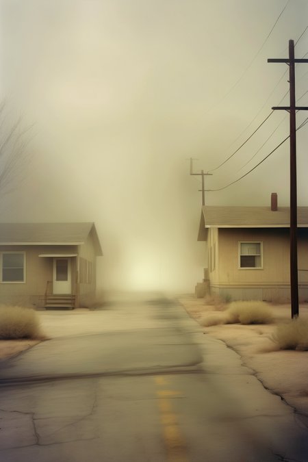 <lora:Todd Hido Style:1>Todd Hido Style - abstract art of californian ghost town in the style of todd hido