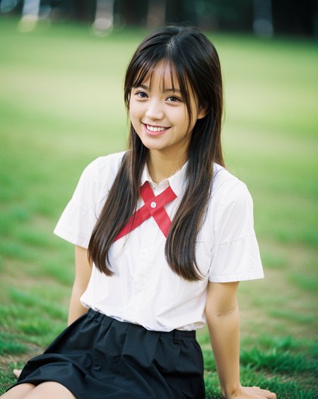 <lora:chSchoolGirl:0.8><lora:chilloutmixss_xss10:0.1><lora:japaneseDollLikeness_v10:0.1>1girl, best quality, ultra high res, (photorealistic:1.4), (full body), black hair, (looking at viewer) ,smile, laughing, school uniforms, white skirt