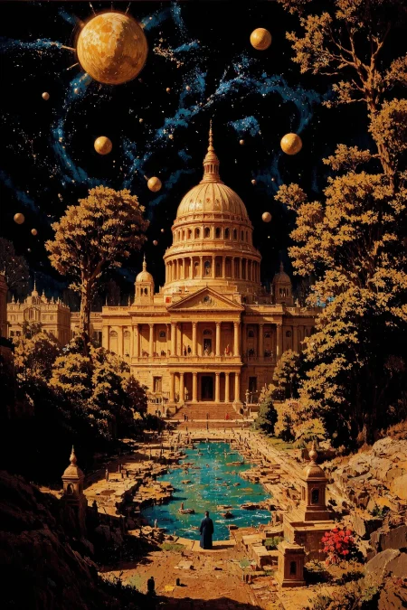 (capitol building) beautiful surreal space landscape, woman, intricate, very detailed, multilayer paint style, colorful, <lora:Hand v2:1> <lora:Anti-Blur:1> <lora:Insane Detail Slider:0.5>   <lora:Flux.1_Turbo_Detailer:0.6> <lora:flux-photo-transparent_Alpha_1.0:0.8> <lora:flux.1_lora_flyway_Epic-detail_v2:1> <lora:Painterly01b_CE_FLUX_AIT:0.8> pntrlyCE_style, <lora:VividlySurreal:0.8> <lora:PsykeV1:0.6>
