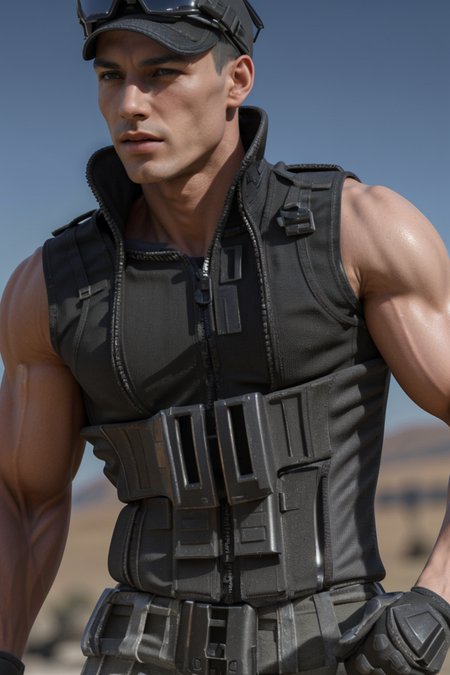 (photorealistic:1.4), <lora:TacticalAssautV1:1>, (masterpiece:1.4),(best quality:1.4)(high_resolution:1.1) , (1man, male body, male face, oily skin, wearing tactical_assaut t-shirt gloves), ((upper body)),  ((thin hair, realistic hair:1.2)), ((thin beard)),
<lora:muscle_slider_v1:2>,
<lora:weight_slider_v2:-1>,
<lora:hair_length_slider_v1:1>,
<lora:Background_Detail_v3:0.4>,
<lora:add_detail:0.5>