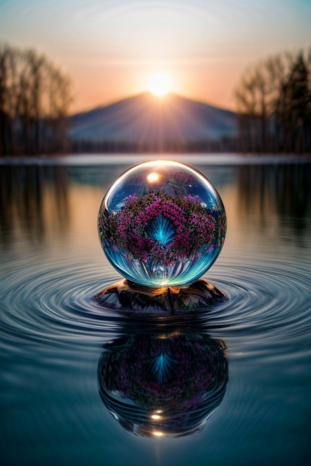 masterpiece, best quality, ultra-detailed, realistic, 8k, capture the most beautiness nature in a glowing morning dew crystal, a pine tree, flowers fields, many kinds of flowers, a couple of rabbits on very distant, lakes, meadows, glitter, moonlight, out-of-this-world scenery, lifelike, naturalism, greatest naturalism photo, immaculate detailed realism photography, rich colors, best colors perfect composition, perfect colors, colorful, clear photo, intrigue nature panorama, delicate nature photo, immaculate micro-details nature elements, out-of-this-world scenery, landscape, flowers, crystal fantastic, breathtaking beautiful nature, unmatched beauty nature, more nature elements, rich nature elements, aesthetic, artistic style, surreal, insanely lifelike, top best naturalism photography, greatest detailed, intricate details, depth of field, no human, detailerlora,