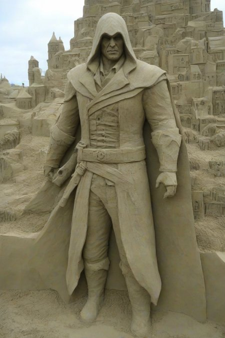 <lora:PE_SandSculpture:0.8>  PESandSculpture, sandsculpture,sand,
Ezio Auditore