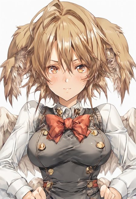 score_9, score_8_up, score_7_up, score_6_up, score_5_up, score_4_up, BREAK,  <lora:cmarket0826-sdxl-000028:1>, noa riads, 1girl, solo, breasts, blush, smile, short hair, simple background, brown hair, long sleeves, fluffy tail, ahoge, animal ears, dog ears, medium breasts,  swept bangs
shiny skin, school uniform, red bowtie, white shirt, black skirt, hands on hips, frown, blush, looking at viewer,
upper body, Eye focus
<lora:add-detail-xl:1.0>
