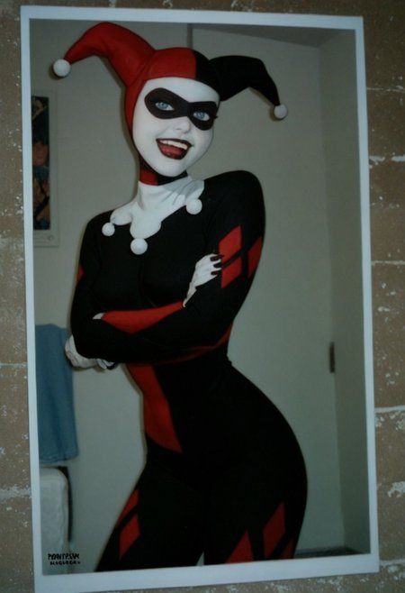 score_9, score_8_up, score_7_up, Polaroid photography , Polaroid style, over exposed style, pinup girl pose, Expressive, realistic, extremely attractive woman, 1girl, jester cap, black mask, pale white skin, black lips, white collar, har1992, black and red suit, blue eyes without pupils flirting, dynamic sexy pose, messy dorm room, bad photo composition, accidental photo, Reddit, amateur, raw, traditional media, poorly framed, out of focus , looking at viewer, laughing
BREAK 
dramatic angle, unique perspective, unique angle,