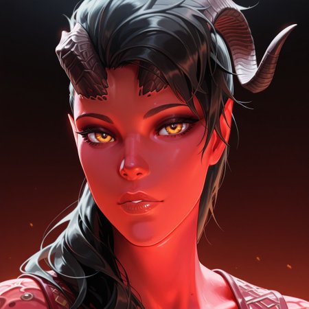 masterpiece, best quality, absurdres, highres,
<lora:ILBGKarlach:1.0>
BGKarlach, 1girl, demon horns, black hair, long hair, red skin, detailed eyes, detailed lips, luscious lips, glossy lips, looking at viewer, portrait