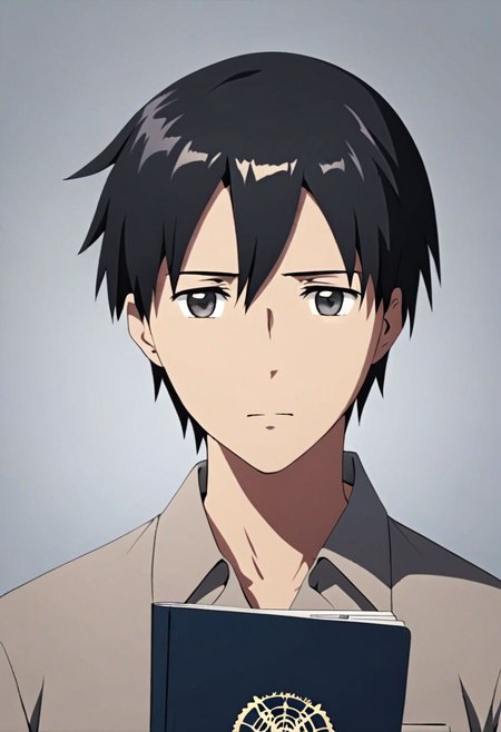 Highres, Masterpiece, High Quality, 4K, 8K, solo, 1Boy, Takaki Toono, adult, black hair, short hair, Shirt, passport_photo_style, looking at viewer, focused gaze forward, plain background, straight body, head upright, easynegative, detailed_eye_model